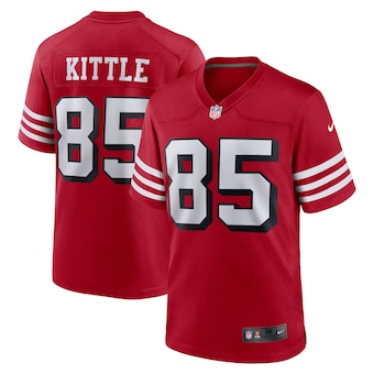 mens nike george kittle scarlet san francisco 49ers alternat